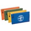 Klein Tools 5140 Canvas Zipper Bag, Tool Pouch, Bank Deposit Utility Bag, 12.5 x 7-Inch, Olive/Orange/Blue/Yellow 4-Pack view 1