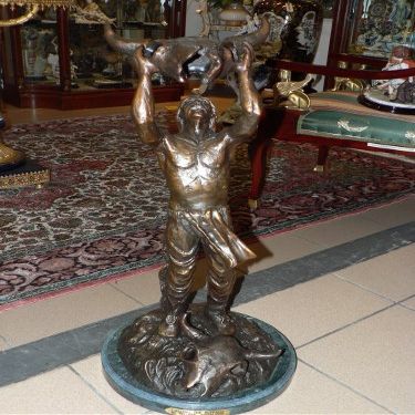 American Handmade 100% Bronze Sculpture Sculptures Statue Calling the Buffalo By Frederic Remington Medium Size