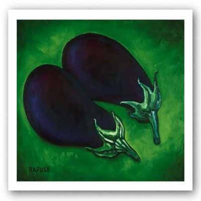 Two Eggplants by Will Rafuse 10"x8" Art Print Poster