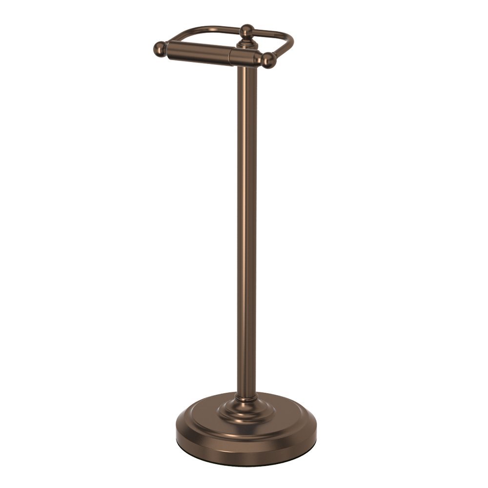 Gatco 1436BZ Toilet Paper Holder Stand, Bronze Finish, Freestanding Bathroom Floor Stand, Weighted Base