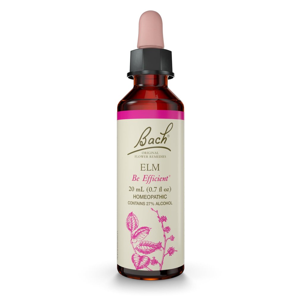 Bach Original Flower Remedies, Elm - Be Efficient - Natural Homeopathic Flower Essence for Emotional Balance - Vegan, Gluten Free, Sugar Free - 20mL Dropper