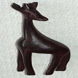 African Art 4" Giraffe Facing to The Left - Ebony Wood Wooden Miniature Animal Made in Kenya