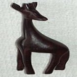 African Art 4" Giraffe Facing to The Left - Ebony Wood Wooden Miniature Animal Made in Kenya