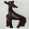 African Art 4" Giraffe Facing to The Left - Ebony Wood Wooden Miniature Animal Made in Kenya view 1