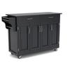 Create-a-Cart Black 4 Door Cabinet Kitchen Cart with Granite Top by Home Styles view 1