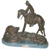DOUBLE TROUBLE BRONZE STATUE HANDMADE SCULPTURE BY FREDERIC REMINGTON REGULAR SIZE 26" INCH HIGH view 1