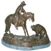 DOUBLE TROUBLE BRONZE STATUE HANDMADE SCULPTURE BY FREDERIC REMINGTON REGULAR SIZE 26" INCH HIGH view 2