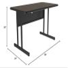Correll 24"x36" Training & Computer Table, Medium Oak High Pressure Laminate Top, Desk Height Office Work Station, Steel Frame (WS2436-06) (Walnut) view 4