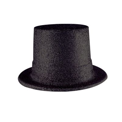 Glittered Top Hat (black) Party Accessory (1 count)