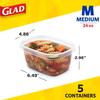 Glad Food Storage Containers, 24 oz, 5 Count view 2