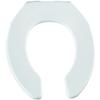 BEMIS 955CT Commercial Open Front Plastic Toilet Seat, Heavy Duty Industrial Seat without Lid, Secure Installation for Long Lasting Use, Made in USA, Round, White view 1