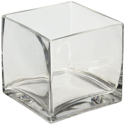 1 X 5 Clear Glass Square Vase 5x5x5