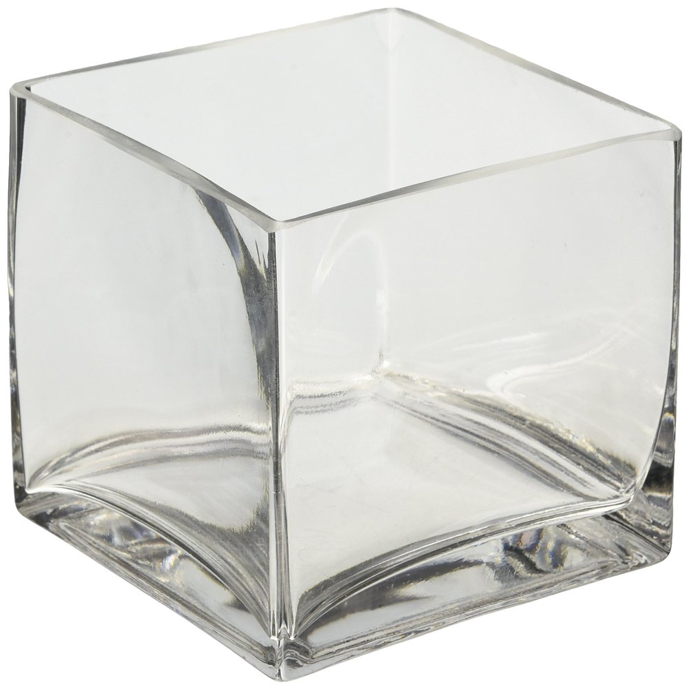 1 X 5 Clear Glass Square Vase 5x5x5