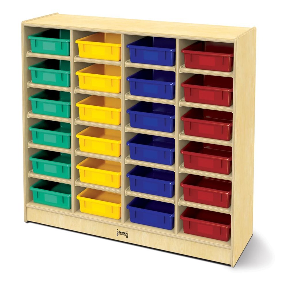 Jonti-Craft 0625JC 24 Bins Mobile Storage with Colored Bins