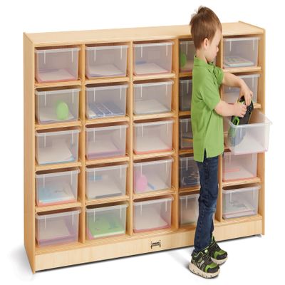 Jonti-Craft 40260JC 25 Tub Mobile Storage with Clear Bins