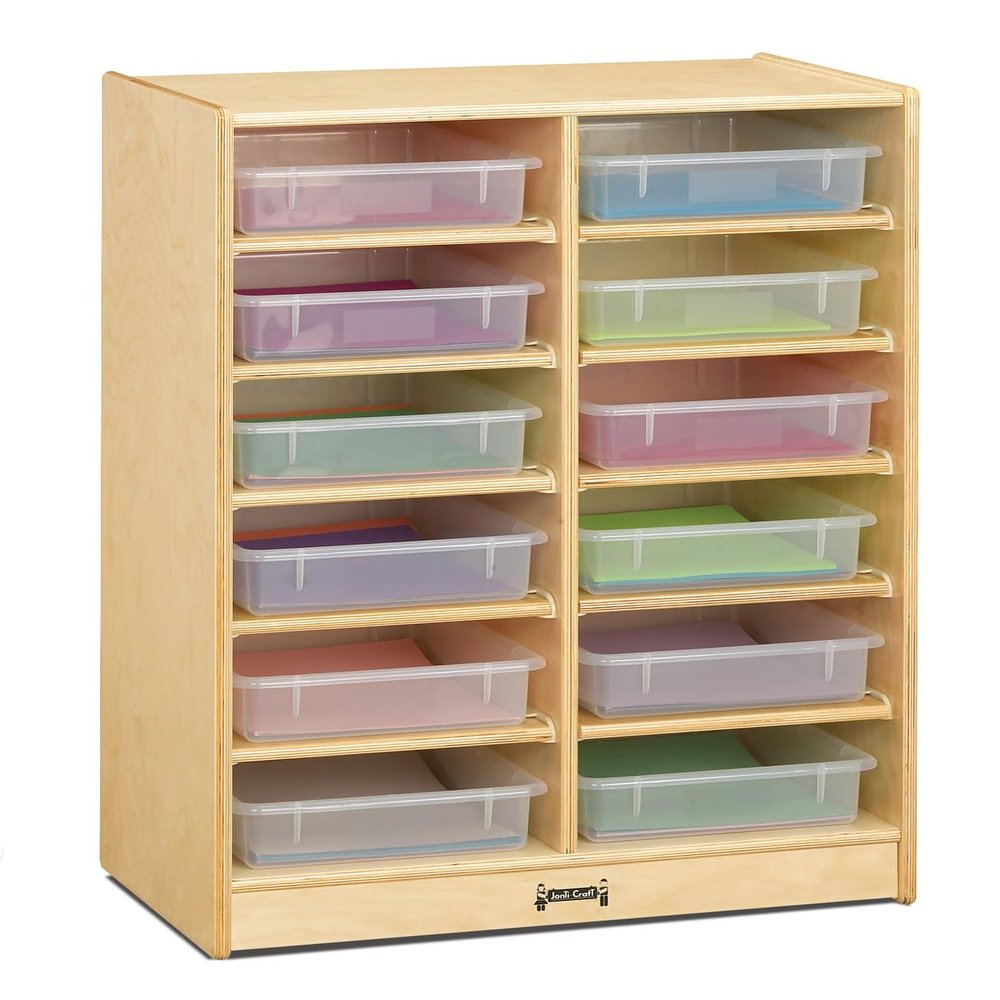 Jonti-Craft 06130JC 12 Bins Mobile Storage with Clear Bins