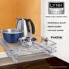 LYNK PROFESSIONAL Pull Out Cabinet Organizer, 14" x 18" Slide Out Drawers for Kitchen Cabinets - Sliding Pull-Out Pantry Shelves  Home Shelf Organizers - Lifetime Ltd. Warranty, Chrome view 2