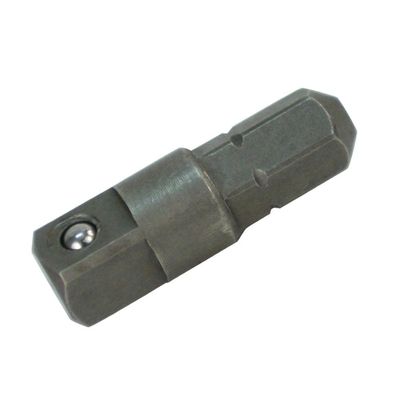 Hex to Square 1/4" Socket Bit Adapter