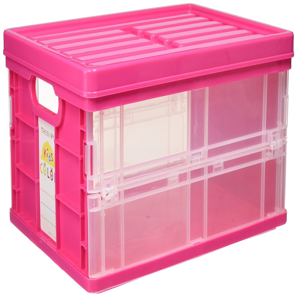 Nakabayashi CFC-TC301KP Mini Folding Container, Storage Box with Lid, Pink