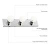Design House 500850 3-Light Vanity Strip Light Contemporary Dimmable for Bathroom, Bedroom, Makeup Vanity, Polished Chrome view 4
