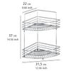 WENKO Etagre d'angle murale Milano 2 niveaux - 2 tagres, Acier, 31.5 x 37 x 22 cm, Chrom view 4