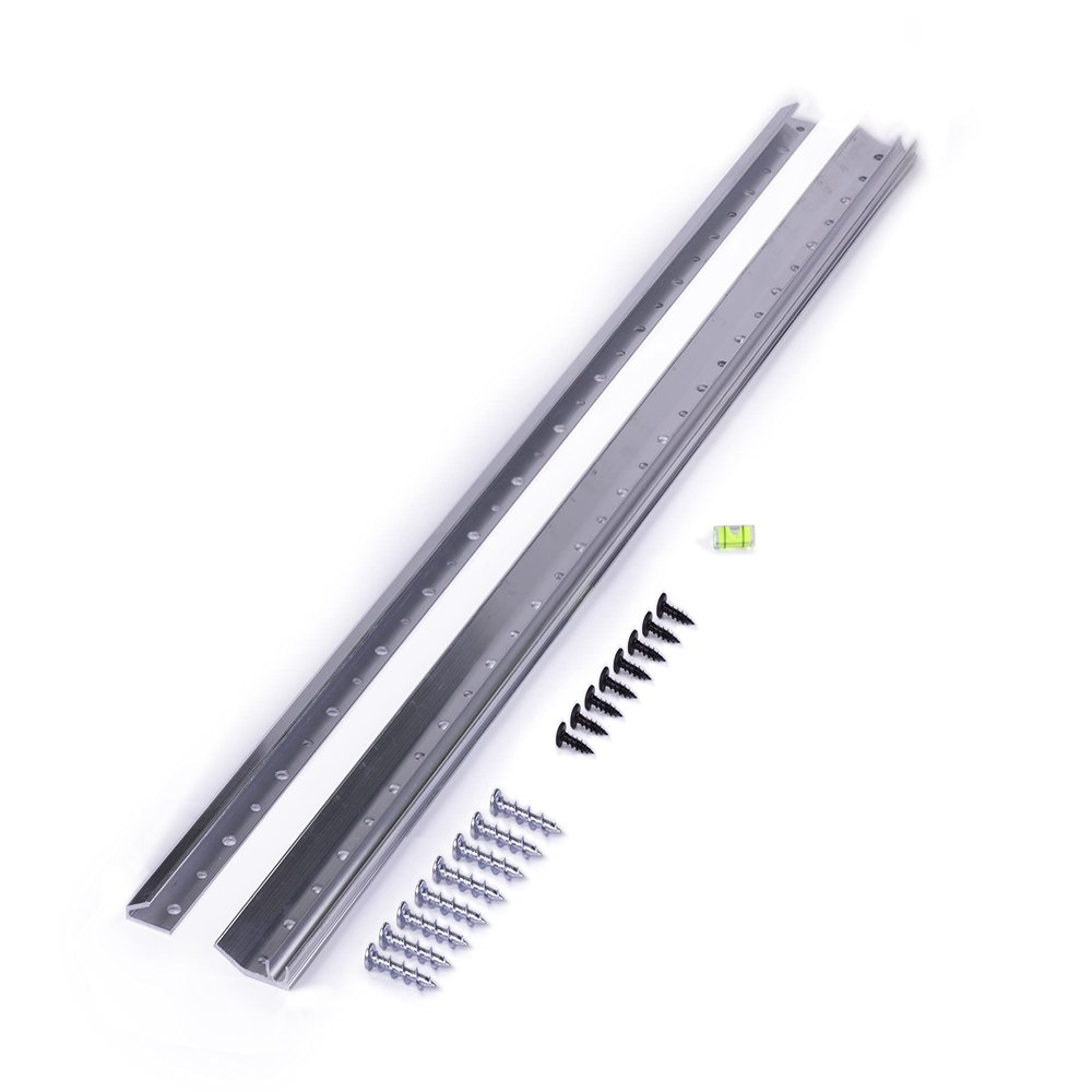 Hangman - Professional French Cleat  For Mirrors, Pictures, Ledges, Cabinets & Headboards - Aluminum: CBH-30,Silver.