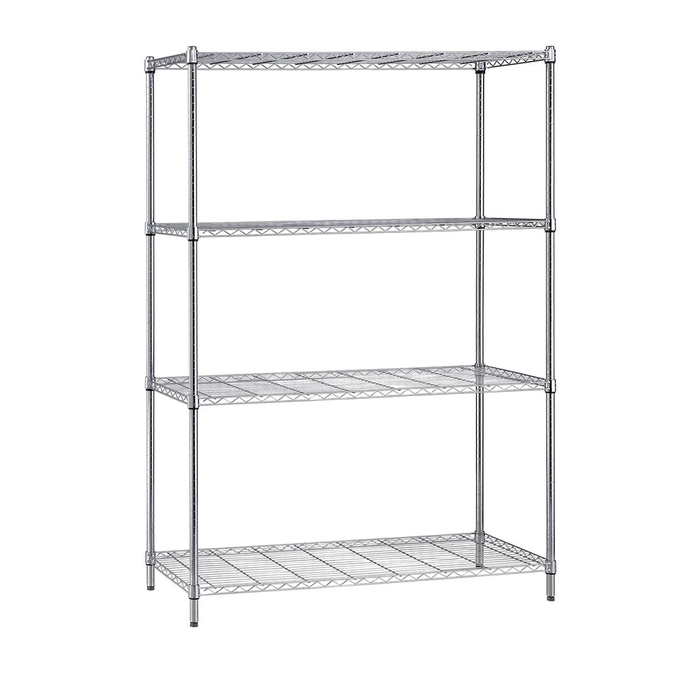 Quantum Storage Systems WR74-1436C Starter Kit Wire Shelves Chrome 4 Shelves 74" H x 36" W x 14" D