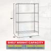 Quantum Storage Systems WR74-1436C Starter Kit Wire Shelves Chrome 4 Shelves 74" H x 36" W x 14" D view 2