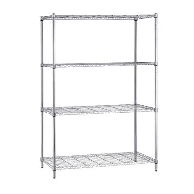 QUANTUM STORAGE SYSTEMS WR74-1836C Starter Kit for 74 inch High 4-Tier Wire Shelving Unit, Chrome Finish, 18 inch Width x 36 inch Length x 74 inch Height