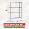 Quantum Storage Systems WR86-3648C Starter Kit Wire Shelves Chrome 4 Shelves 86" H x 48" W x 36" D view 2