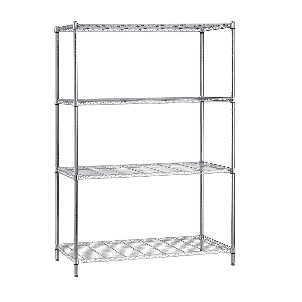 Quantum Storage Systems WR86-1454C Starter Kit for 86" High 4-Tier Wire Shelving Unit, Chrome Finish, 14" Width x 54" Length x 86" Height