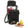 PICNIC TIME Duet Wine & Cheese Tote, Luxury 2 Bottle Insulated Wine Bag Set with Cheese Board, Knife, & Corkscrew, Adjustable Strap, and Pockets, Romantic Kit for Couples, (Black with Gray Accents) view 2