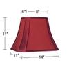 Crimson Red Cut-Corner Large Lamp Shade 8" Wide and 6" Deep at Top x 14" Wide and 11" Deep at Bottom x 11" High (Spider) Replacement with Harp and Finial - Springcrest view 4