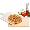 ROMMELSBACHER PS 16 Pizza/Bread Baking Stone Set - Natural Fireclay Stone, Food-Safe, 35 x 35 cm, Includes Wooden Scoop view 1
