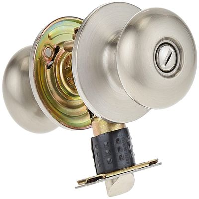 Master Lock BCO0315 Biscuit Door Knob with Lock, Satin Nickel