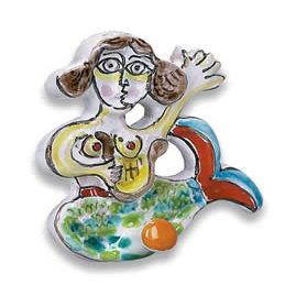 Hand Painted De Simone Mermaid Hook - Handmade in Sicily