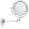 JERDON Wall-Mounted Makeup Mirror with 5X Magnification - Chrome Makeup Mirror with LED Lights - Plug in - HL65C view 1