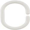 WENKO 19191100 Shower Curtain Rings Small - Set of 12, Oval, Plastic, 4.5 x 3 cm, White view 1