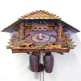 August Schwer Cuckoo Clock Trunk, Bear, Marmot