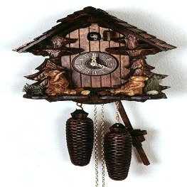 August Schwer Cuckoo Clock Black Forest House, Bears