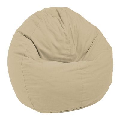 Bean Products Comfy Bean Small Cotton Bean Bag Chair | Filled w/Polystyrene Beads & CertiPUR Foam | 31L x 33W x 20H | 15lbs | Perfect for Adults, Teens & Kids | Available in 2 Sizes | Natural