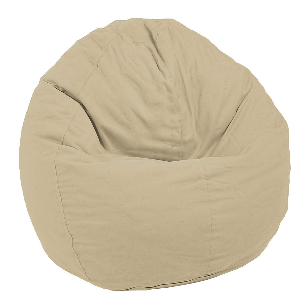 Bean Products Comfy Bean Small Cotton Bean Bag Chair | Filled w/Polystyrene Beads & CertiPUR Foam | 31L x 33W x 20H | 15lbs | Perfect for Adults, Teens & Kids | Available in 2 Sizes | Natural