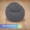 Bean Products Comfy Bean Small Cotton Bean Bag Chair | Filled w/Polystyrene Beads & CertiPUR Foam | 31L x 33W x 20H | 15lbs | Perfect for Adults, Teens & Kids | Available in 2 Sizes | Natural view 2