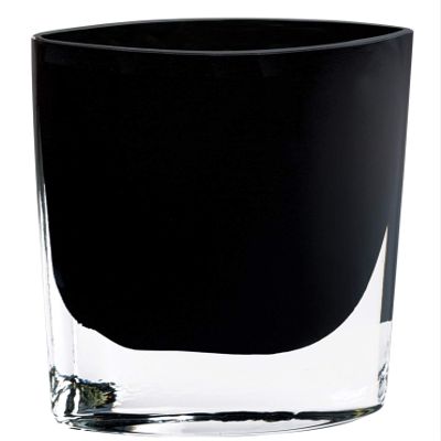 Badash Samantha Crystal Flower Vase, Glass Decorative Vase Table Centerpiece for Home Dcor, Wedding Gift, 8" Pocket Shaped, Jet Black