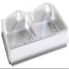BroilKing INBS-2P Half-Size Chafing Pans with Utensil Slots | Inset Accessory Park Buffet Server for Restaurant Catering | (2) 4.3 Qt Pans, Clear Lids, Pan Hodler | Stainless Steel, Polycarbonate view 1