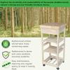 IC International Concepts, Kitchen Trolley, Solid Wood, Real Parawood, 15" W x 15" D x 33" H, 50 lbs/Shelf wt. Capacity, Easy Assembly, DIY, Paint or Stain Your Way, Unfinished view 3