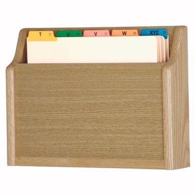 Wooden Mallet Square Bottom File Holder, Letter Size, Light Oak