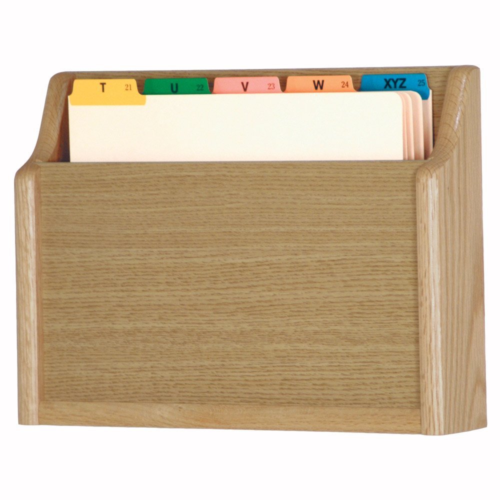 Wooden Mallet Square Bottom File Holder, Letter Size, Light Oak
