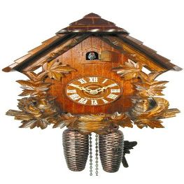 August Schwer Cuckoo Clock Pitched Roof, Larks