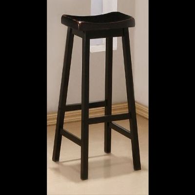 2 Black Finish 29 Inch Pub Barstools Bar Stool Chair